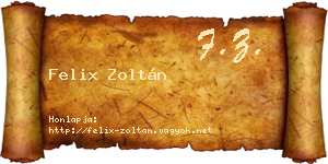 Felix Zoltán névjegykártya